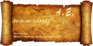 Andrae Enikő névjegykártya